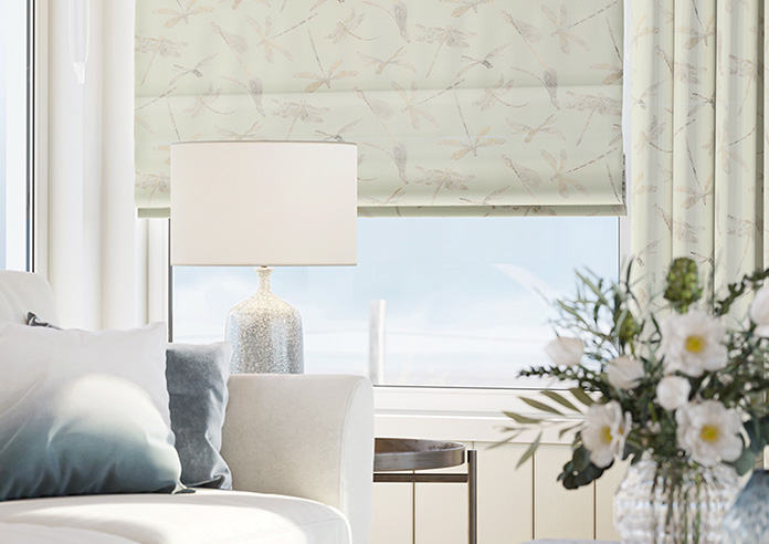 Dragonflies, Soft Green - Twist&Fit Roman Blind - Image 5